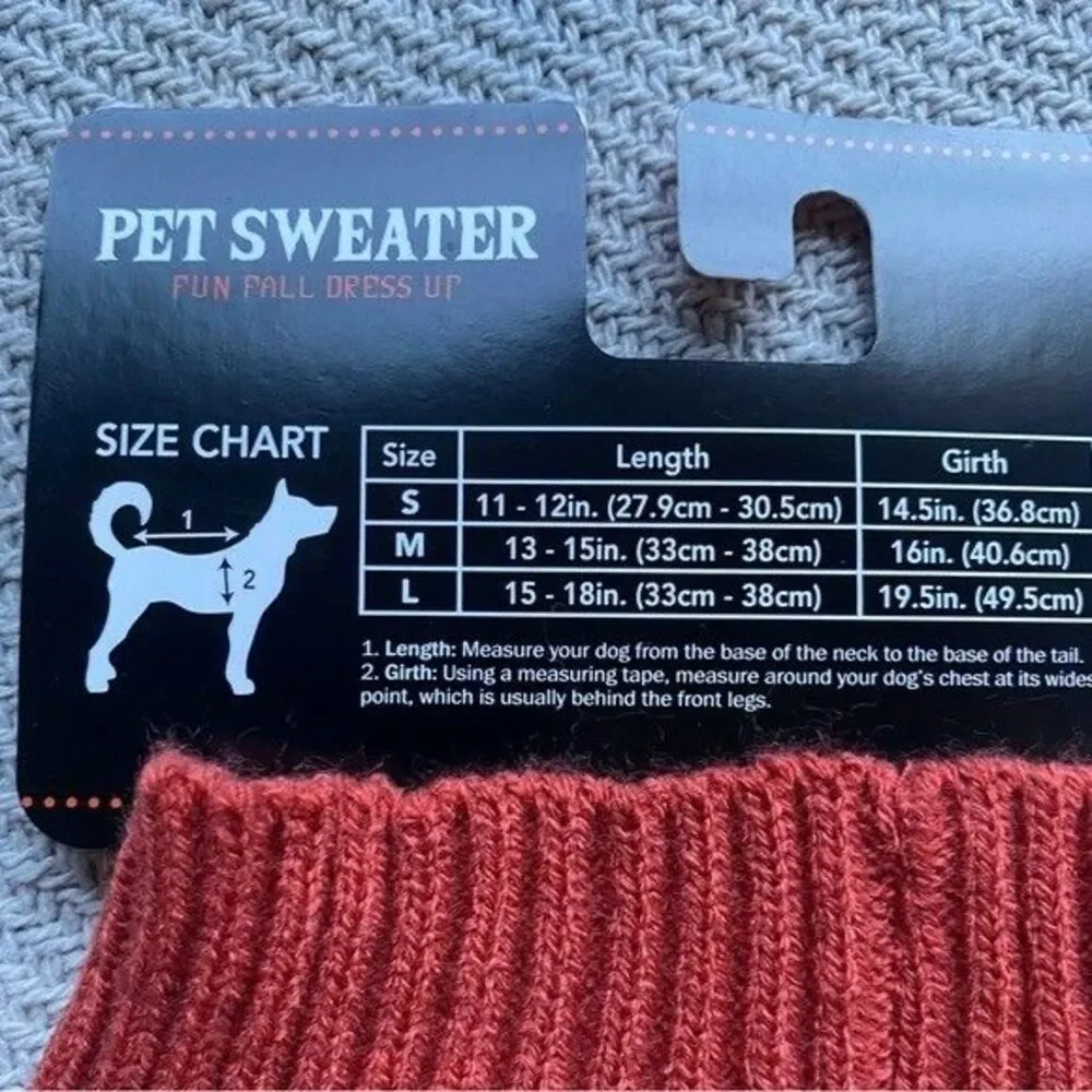 Pumpkin Spice Dog Pet Fall Sweater Size Medium NWT Halloween Costume Cozy Puppy